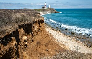 montauk Eroded cliffs with the Montauk light house in the background
